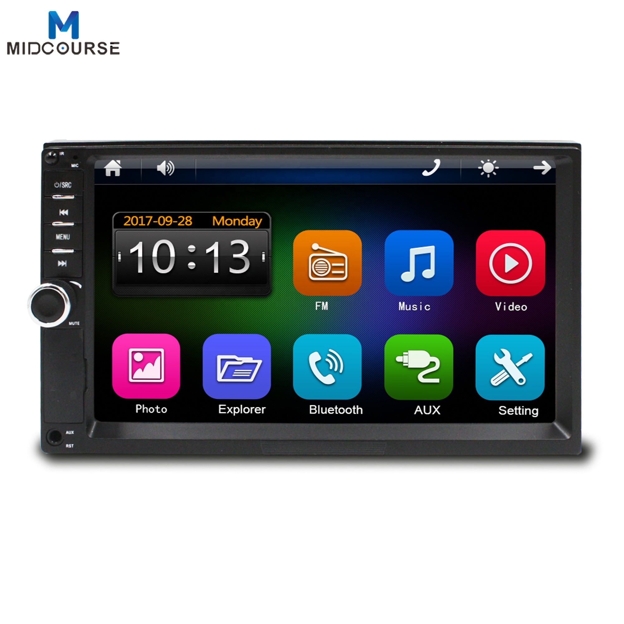 China 12V/ 24V 7 inch Touch screen car 2 din stereo video entertainment player with SD/ USB/ MP3/MP5/ FM/ Reversing Camera wholesale