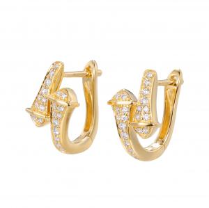 China Meaningful Love 18K Gold Diamond Earrings 2.4g Three-Color Optional Souvenir wholesale