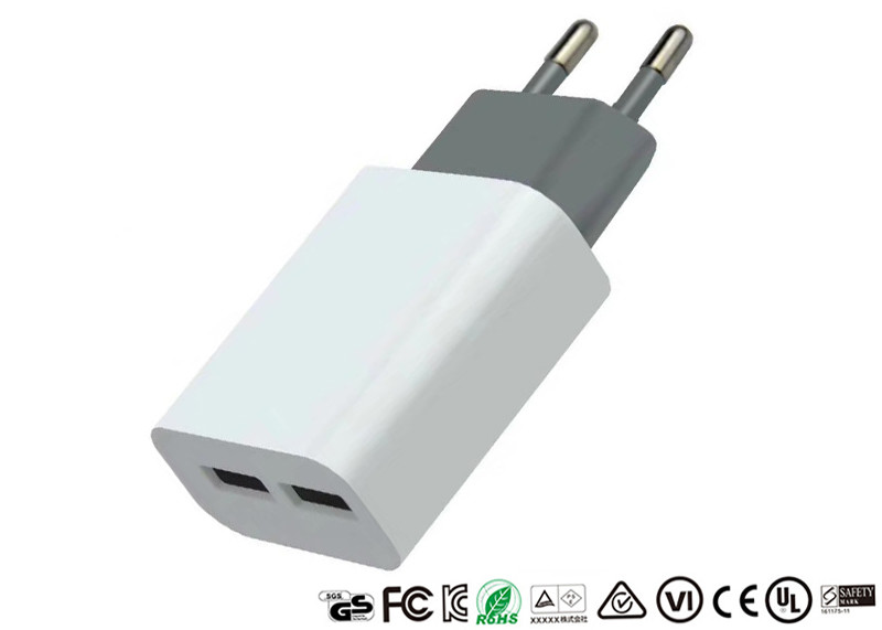 China OEM Smartphone 2 Ports USB Charger 2.1A Portable Travel Wall Adapter For Mobile Phone wholesale