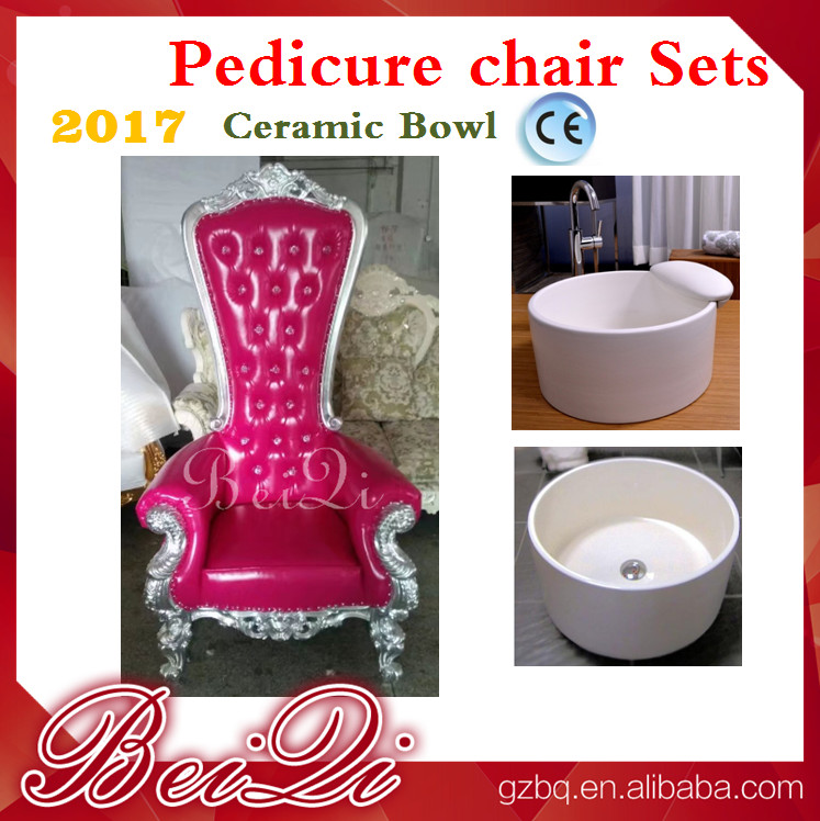 China 2017 hot sale king throne pedicure chair round pedicure bowl price, Pink spa pedicure chairs for sale wholesale