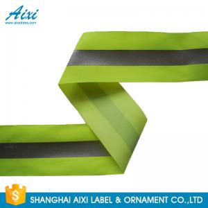 China 100% Polyester Ribbons Reflective Safety Tape Single Sided With Offer Printing wholesale