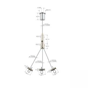 China Adjustable Three Loop Maker Legs Cable Suspension Panel Lighting Kit YW86360 wholesale