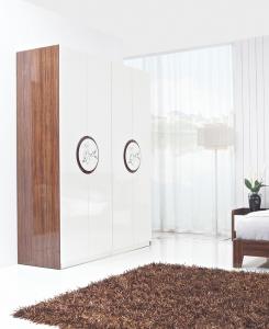 China New Design Melamine Material Modern bedroom Custom wardrobe in fashion handle with Open door wholesale