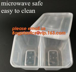 China Disposable Plastic 4 Compartment Food Thermal Lunch Container Box,Plastic Takeaway Food Box with conjoined cover bagease wholesale
