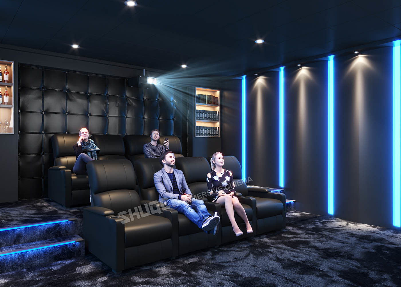 China ISO9001 Home Theater Equipment Supply VIP Leather Cinema Sofa With Cup Holder wholesale