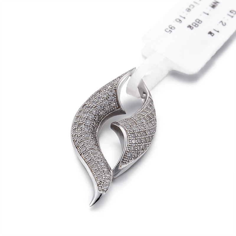 China Symmetry Conch 925 Silver CZ Pendant 1.88g Womens Silver Pendant Necklace wholesale