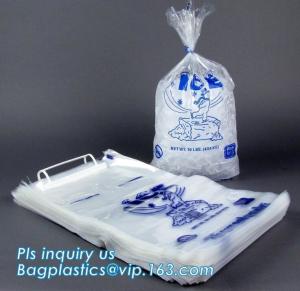 China WICKETEDice pop plastic packaging ldpe flat clear polythene bags recycling supplier, Drawstring Closure Plastic Ice Bags wholesale