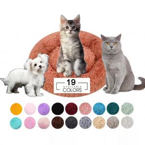 China Amazon Nice Quality 65*70*5cm Soft Round Washable For Small Animal Warm And Furry Pet Bed With Memory Foam For Pets wholesale