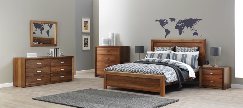 Buy cheap Apartment Furniture Bedroom Furniture Set Queen Size Bed Bedside Tables with from wholesalers