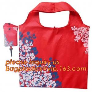 China China Factory Custom Grocery Use Polyester T-Shirt Reusable Folding Shopping Bag With Pocket,recyclable PP non woven fol wholesale