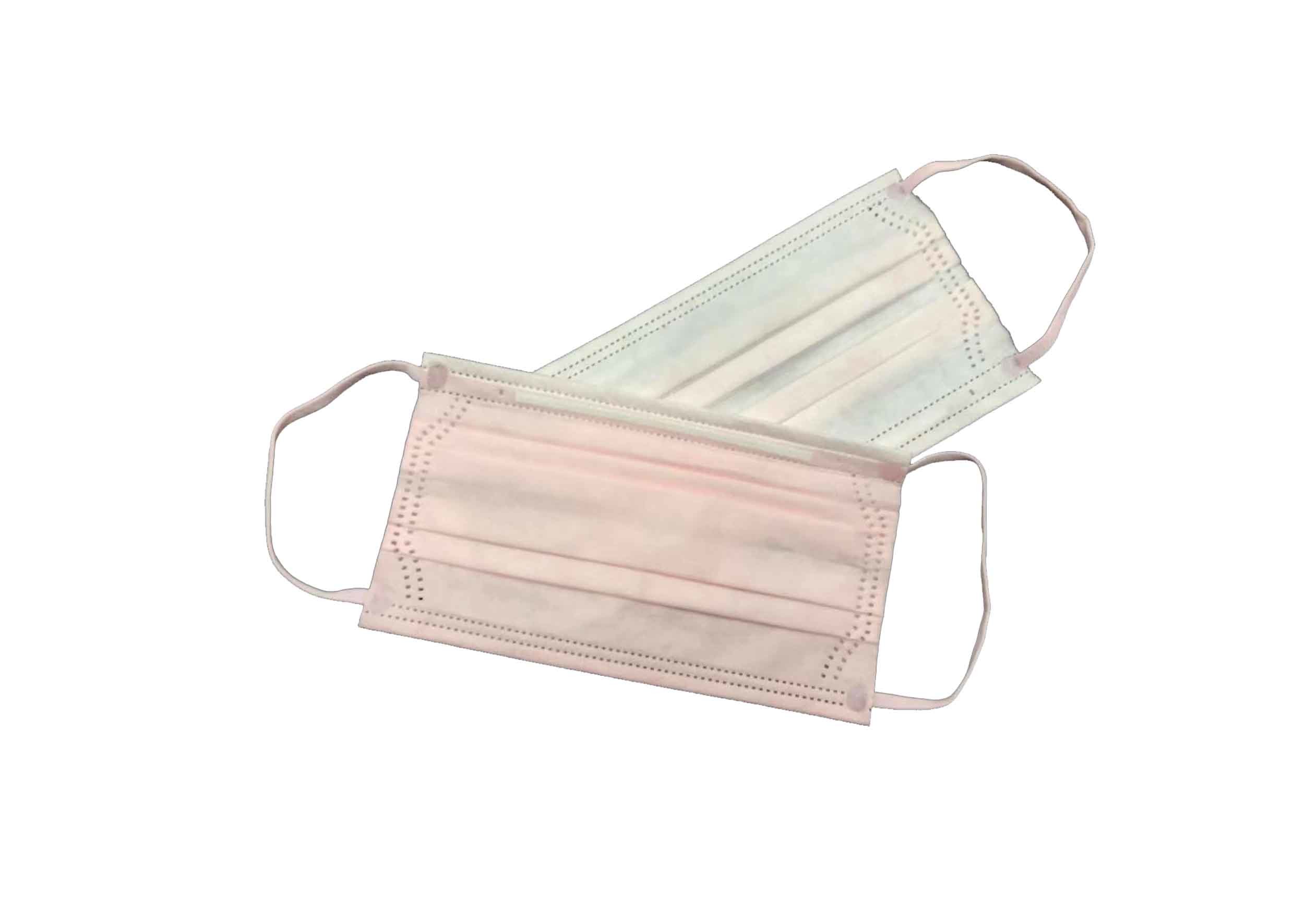 China Pink Hygiene Face Mask / Procedure Face Mask Light Weight Size 53 * 38 * 30cm wholesale