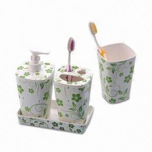 China Bathroom Set, Made of Melamine, for Promotional and Gift Purposes, Customized Designs are Accepted wholesale