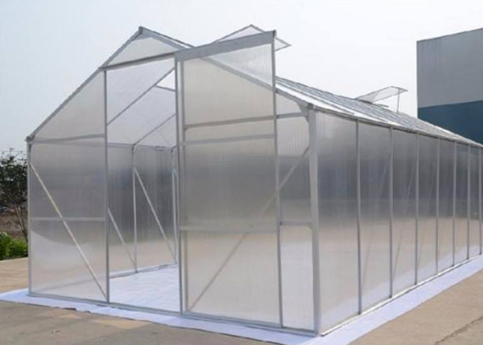 China 6mm Hollow One Stop Gardens Greenhouse , Transparent PC Sheet Greenhouse wholesale