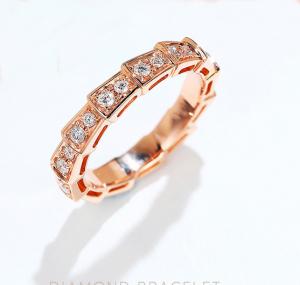 China Serpenti Viper 18K Gold Diamond Rings 3.5g 18K Rose Gold Wedding Band wholesale