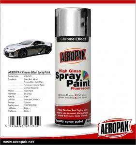 China Aeropak fast dry high glossy Chrome Effect Spray Paint, bright chrome color, vivid in gloss, long lasting wholesale
