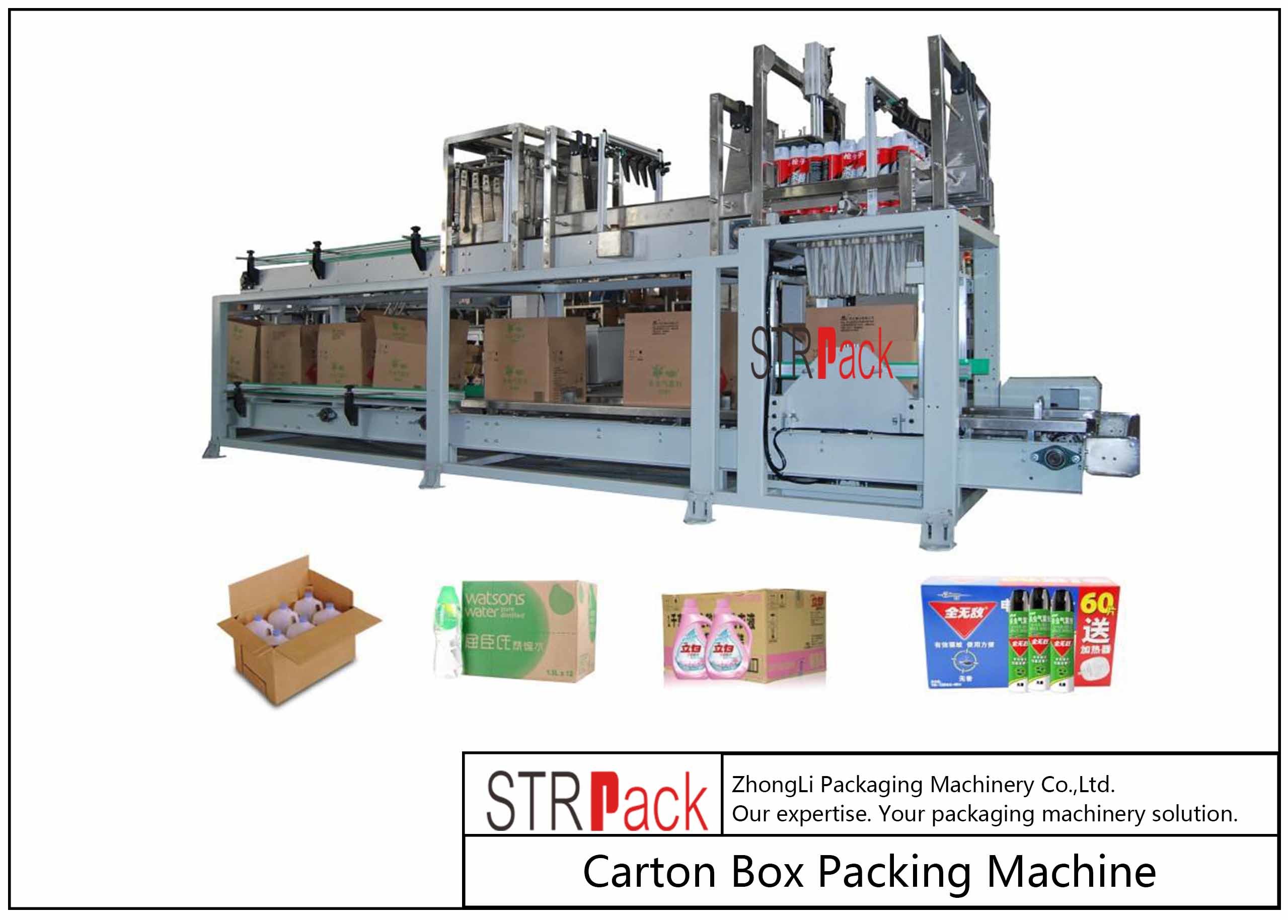 China Bottle Carton Case Packer Machine For Lubricating Oil / Aerosol Products Filling Line wholesale