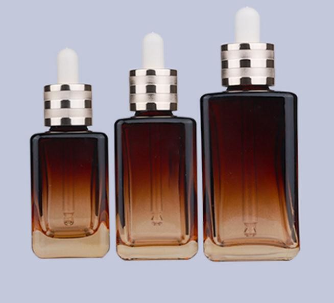 China Transparent Glass Foundation Pump Bottle 40ml 80ml Makeup Pump Dispenser on sale