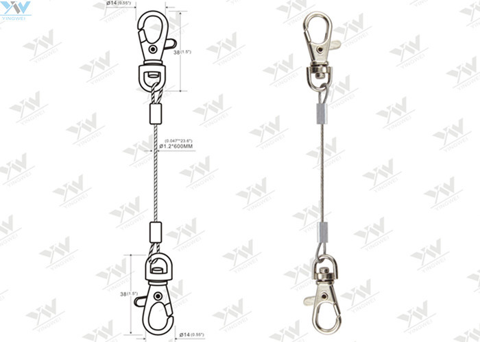 China Stainless Steel Cable LED Panel Suspension Kit / Wire Hanging System With Snap Hooks wholesale