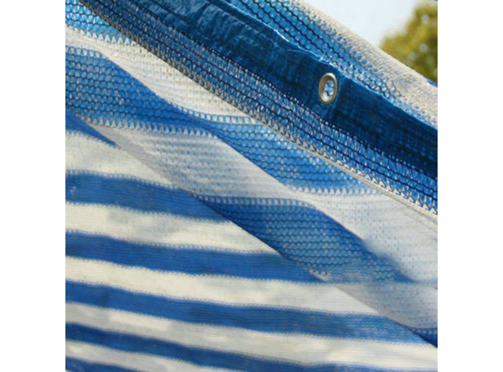 China Blue & White Stripe Shade Sails  Outdoor Shading Net is a UV stabilized High-density polyethylene (HDPE) wholesale