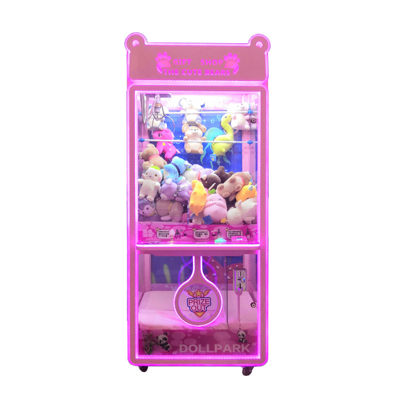 China Bear Claw Crane Arcade Machine With Glass Cabinet wholesale