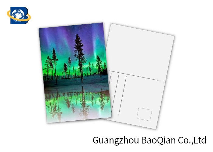 China PET 3D Lenticular Postcard , 3D Lenticular Printing Service Aurora Borealis Scenery wholesale