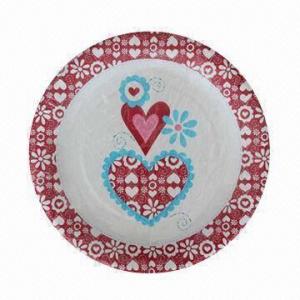 China Disposable Paper Plate with Color Printing, Various Sizes are Available wholesale