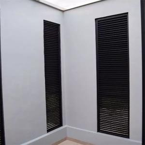 China 1.2mm Black Color Internal Window Louvres Shutters Toughened Terrace European Style wholesale