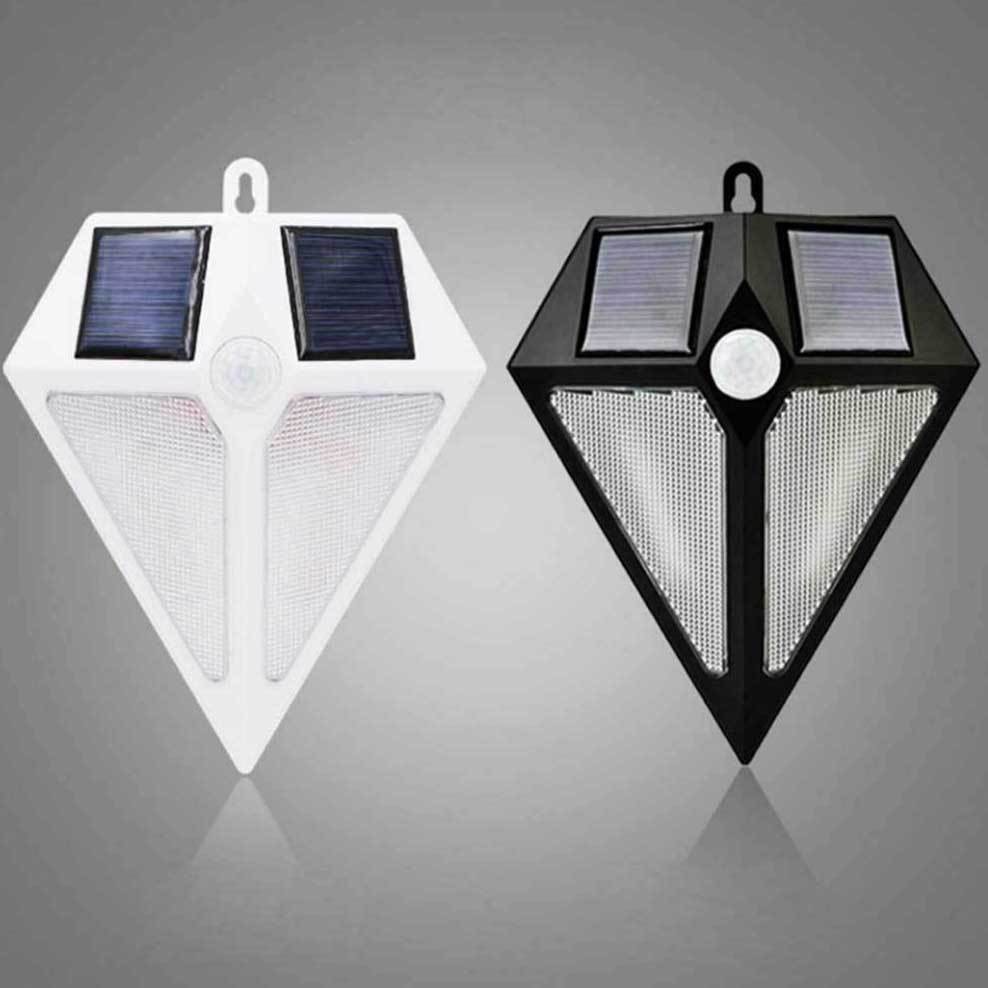 China Diamond Shape Solar Outdoor Wall 6 LED Light IP65 Water Proof Resistance PIR Motion Sensor 3 Modes Lights wholesale
