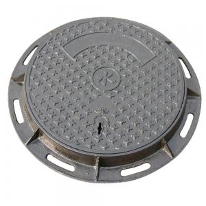China Custom Sand Casting Cast Iron Manhole Cover With Frame Antirust Oil Finish wholesale