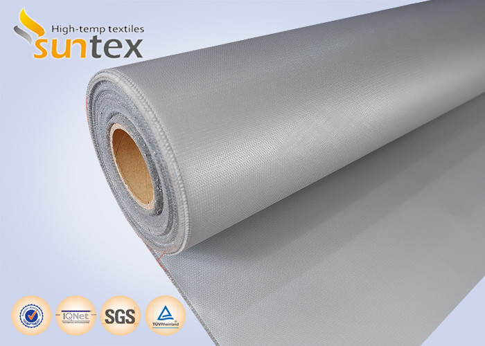 China Silver Grey Silicone Coated Fiberglass Fabric For Heat And Cold Insulation wholesale