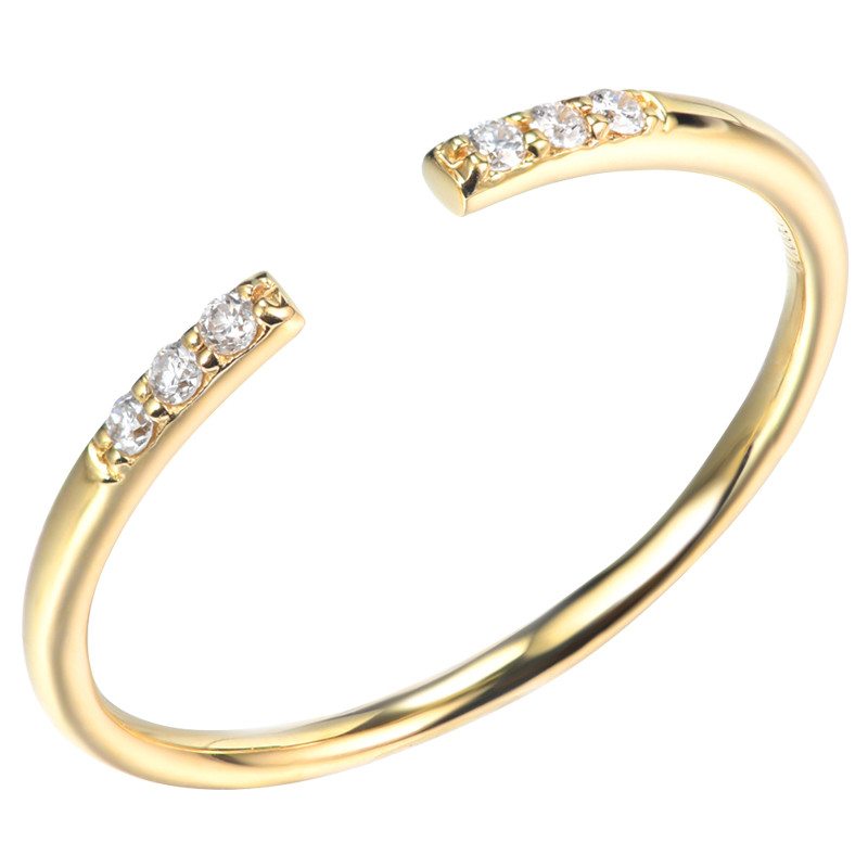 Buy cheap Engagement Ring Simple Small Fresh Opening Ring 18K Gold Diamond Rings from wholesalers