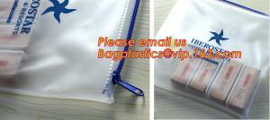 China Transparent pvc slider zip bag with blue side gusset, pvc zipper lock slider bag, Zipper slider clear pvc bag for ruler wholesale