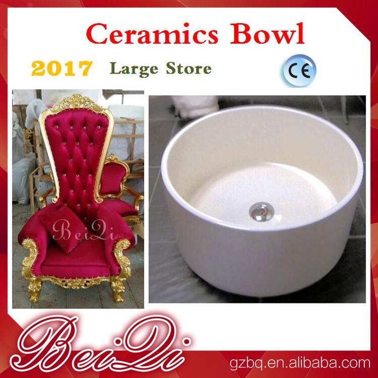 2017 hot sale king throne pedicure chair round pedicure bowl price, Pink spa