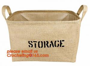 China 100% jute storage basket,natural jute material collapsible decorative storage basket,Home handmade jute woven rope toy s wholesale
