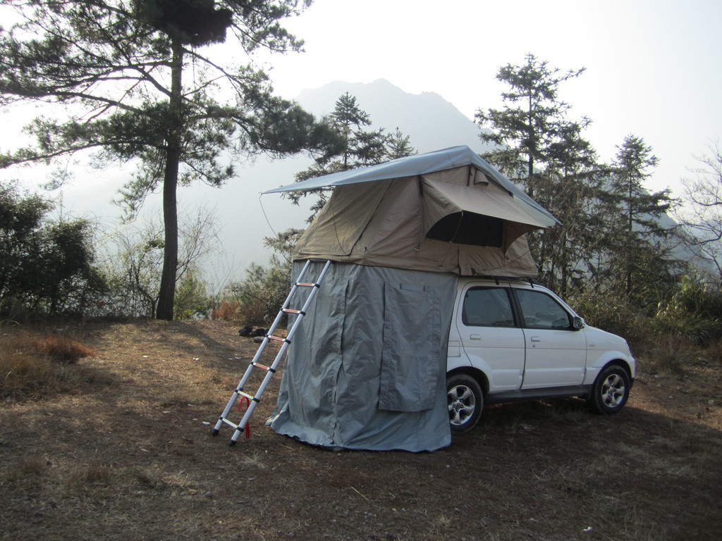 China Anti Water Car Roof Mounted Tent With 2M Extendable Aluminum Ladder wholesale