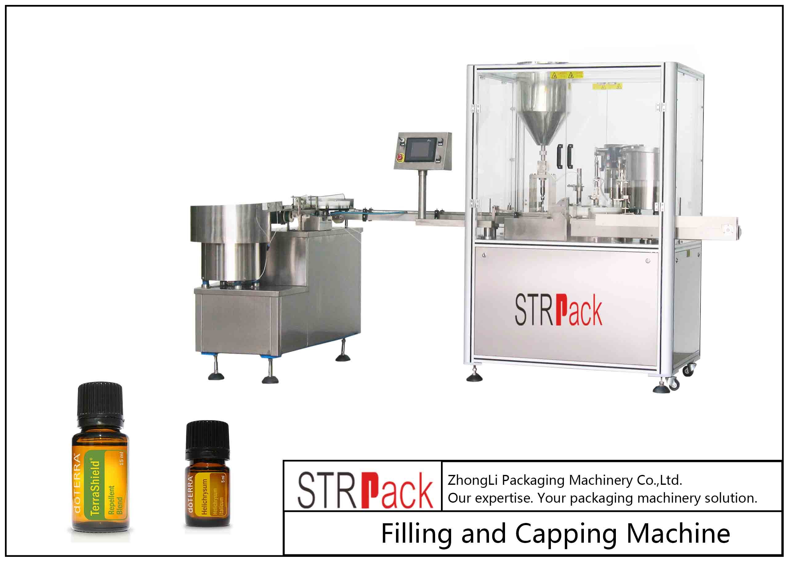 China 5-60ml Boston Bottle Essential Oil Filling Machine And Capping Machine With 2 Head wholesale