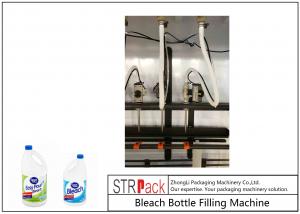 China PLC Control 10 Heads Gravity Bottle Filling Machine For 1 - 5L Bleach Cleaner wholesale