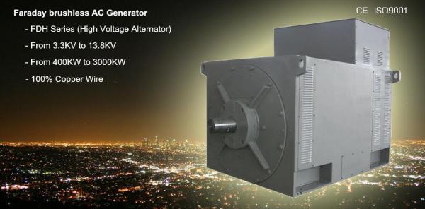 6300V High Voltage Brushless AC Generator 2000KW 6.3KV