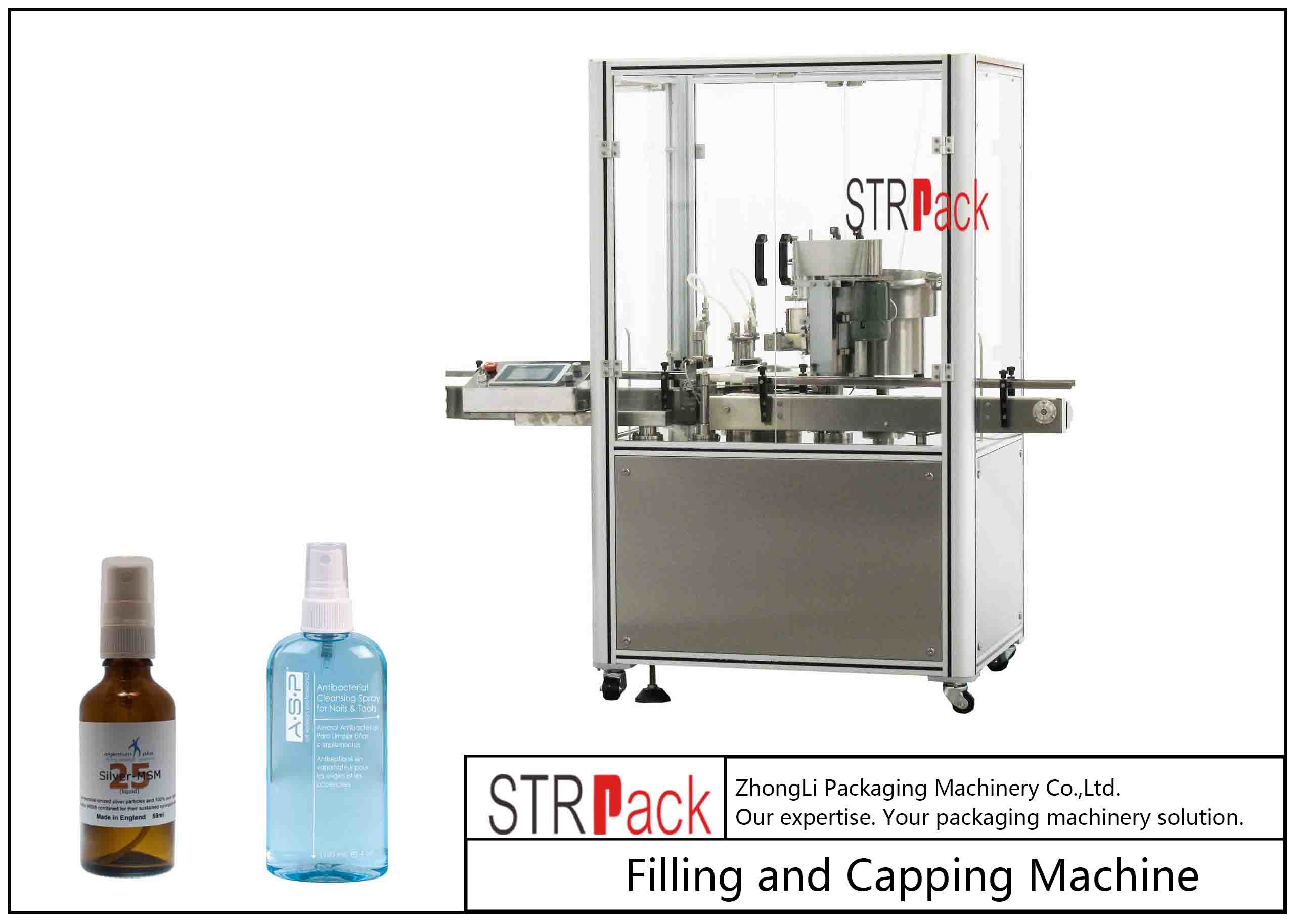 China Automatic Monoblock Filling And Capping Machine , Spray Liquid Filling Capping Machine wholesale