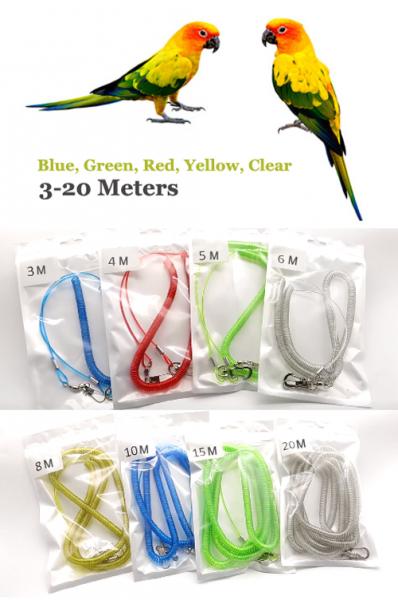 Coiled Parrot Safe Rope Prevent Bird Accidental Flying Expanding 20 Meter 0