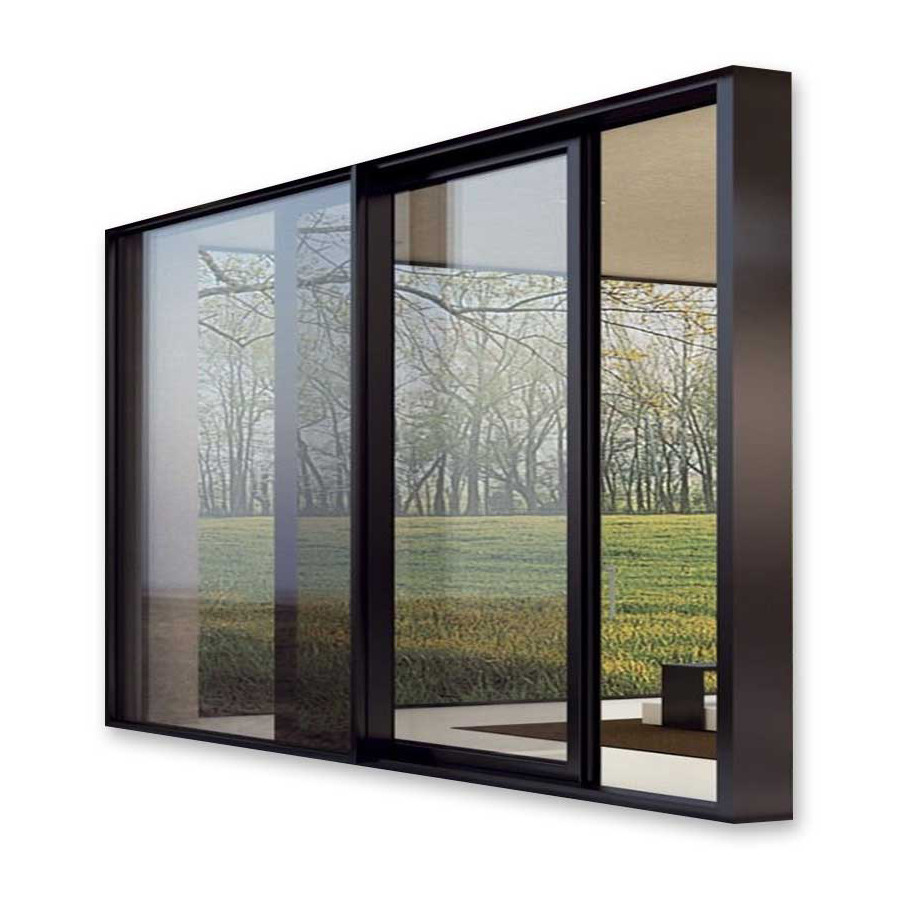 China Residential Exterior Insulated Aluminum Sliding Glass Door Matt Black wholesale