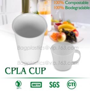 China Blister molding biodegradable durable using coffe cup, cpla cup of blister molding, corn starch tea cup wholesale