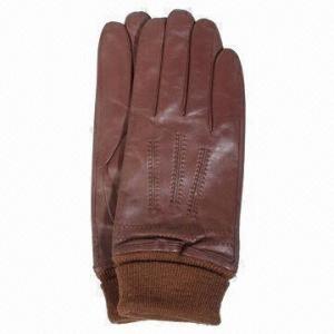 China Men's Leather Gloves with Wool and Acrylic Lining wholesale