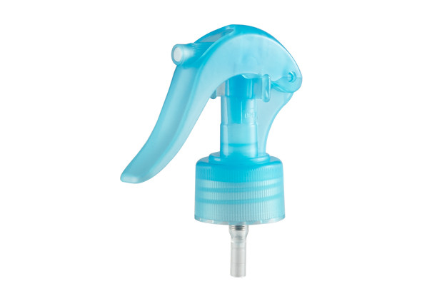 28/410 Mini Trigger Sprayer Transparent Blue With Ribbed Closure