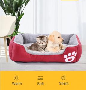 China 28 Inch Machine Washed Pet Calming Beds Soft Luxury Square Plush Dog Sofa wholesale