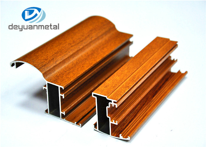 China Customized Wood Grain Aluminum Profiles For Doors Wear Resistance wholesale