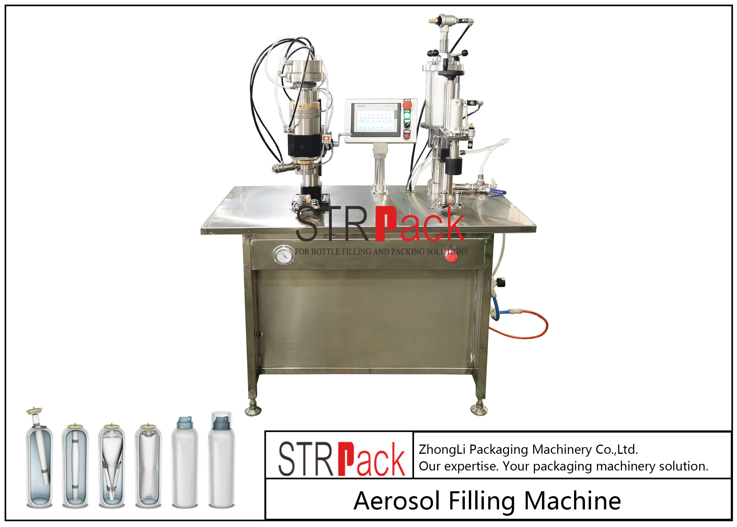 China Semi Automatic Aerosol Co2 Filling Machine Snow Spray Making Machine With Bag On Valve wholesale