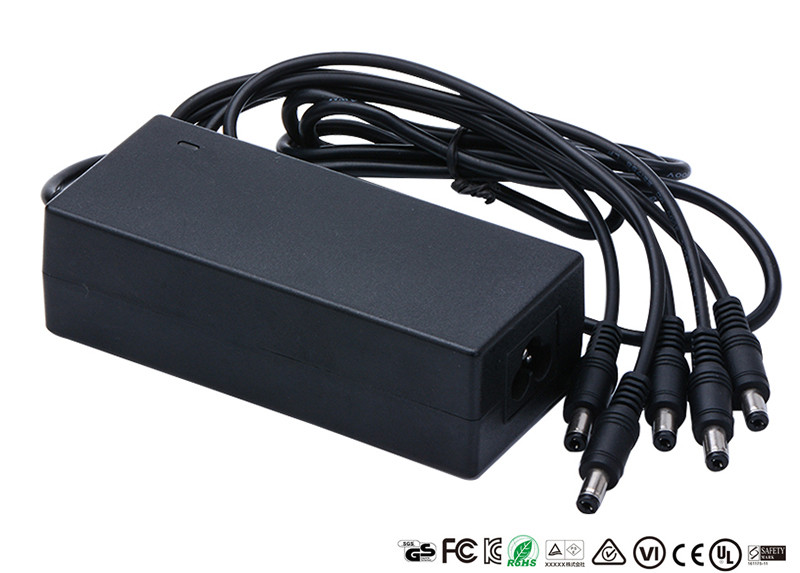 China DOE VI 12V Power Adapter 4A 48W UL Approved With 5 Ways Splitter Cable wholesale