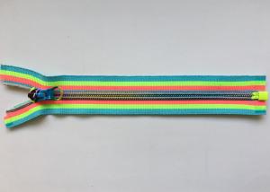 China Rainbow Coloured Cotton Webbing Straps Gradient Teeth Zipper With Original for Garment wholesale