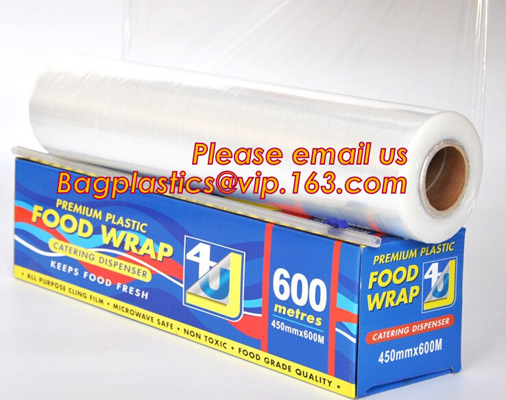 China Newly design household food grade excellent quality factory price cling film, pe food plastic wrap wholesale